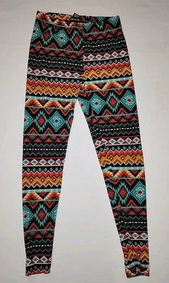 Women's Eye Candy Multicolor Tribal Print Leggings Size Medium - Image 1 of 3
