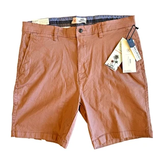 MBX Mens Belmont Trouser Stretch Summer Shorts 7" NEW Mauve Dark Khaki Size 38 - Picture 1 of 8