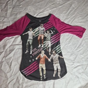 T-shirt manica One Direction Music Band 2010 bambina 7-8 lunghezza 3/4 maniche rosa - Foto 1 di 2
