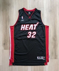 VTG Shaquille O'Neal Miami Heat Reebok Jersey Authentic Black Shaq NBA Men XL +2 - Picture 1 of 8
