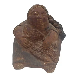 Antike primitive Statue im aztekischen Stil mexikanische Volkskunst Abuela Mittelamerika 11 Zoll - Bild 1 von 16