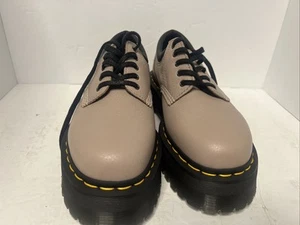 DR Martens 8053 quad Size 8 Women’s Taupe Leather Low Tops No Box - Picture 1 of 9