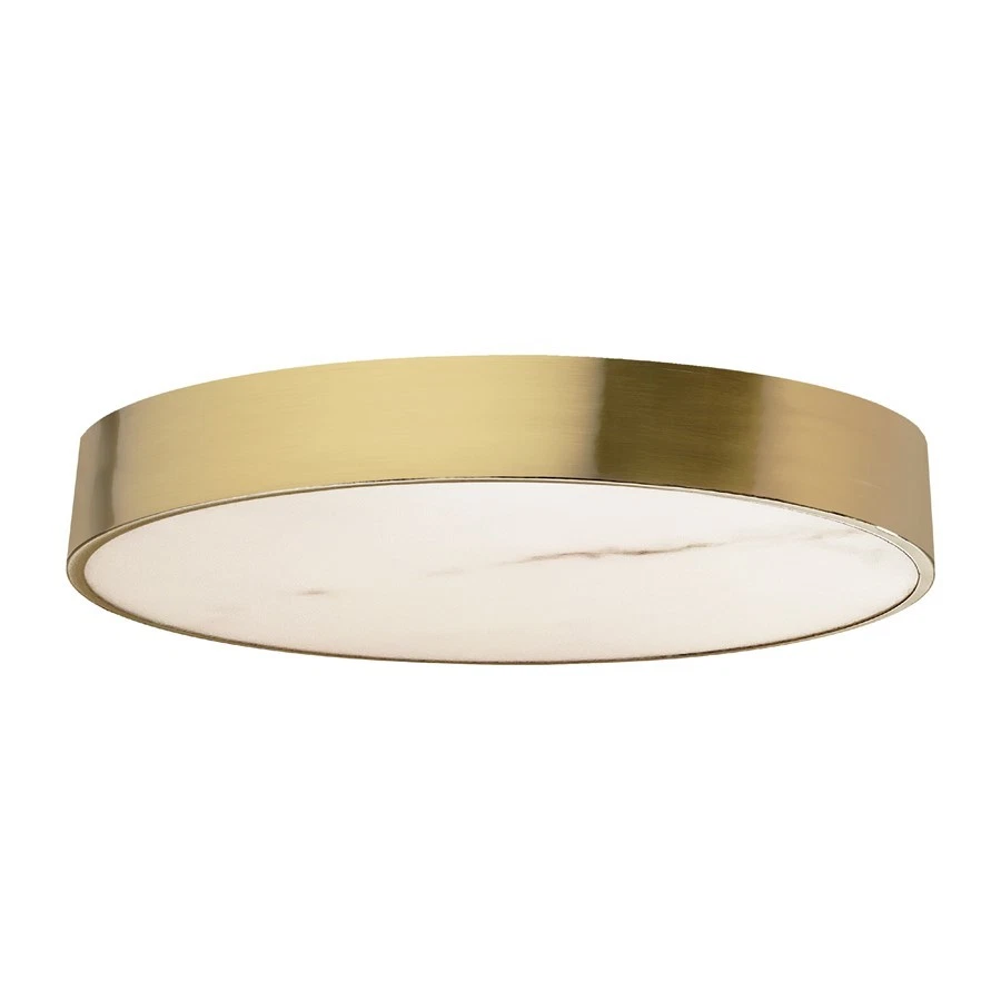Dainolite Walsh 1LT LED 20" Flush Mount, Brass/Alabaster - WSH-2040LEDFH-AGB - Image 1 of 1