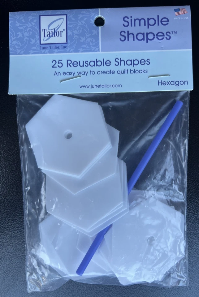 June Tailor JT300 Simple Shapes Reusable Hexagon Templates Set - Pack of 25 - Изображение 1 из 2