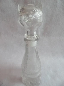 Vintage Empoli Italy Clear Glass Cat Decanter 9" inch - Picture 1 of 14