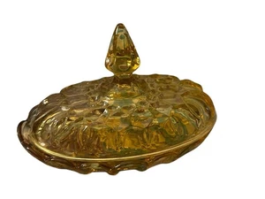 Vintage Anchor Hocking Amber Glass Oval Covered Butter Dish 7x4 - Picture 1 of 5