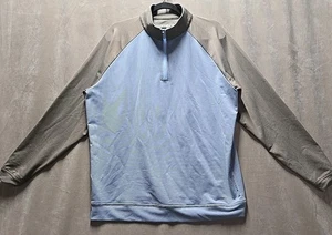 Peter Millar Crown Sport 1/4 Zip Blue Grey Lightweight Pullover Top Men's Large - Picture 1 of 8