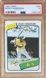 1980 Topps Rickey Henderson Oakland Athletics #483 PSA 3 - Bild 1 von 2