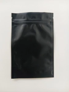 500 (Box)Black Matt*Stand Up Pouches*170mm x 110 Zip Lock/Zipper*Silver Lined - Picture 1 of 4