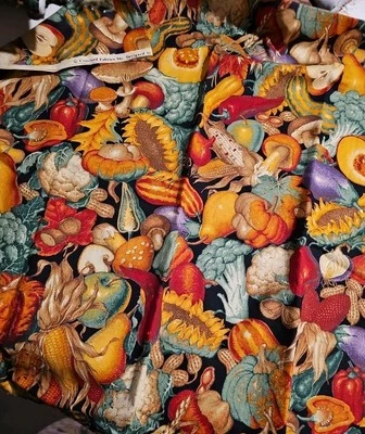 1/2 Yard Concord Fabrics by The Kesslers Vegetable Harvest Cotton Fabric - Image 1 of 3