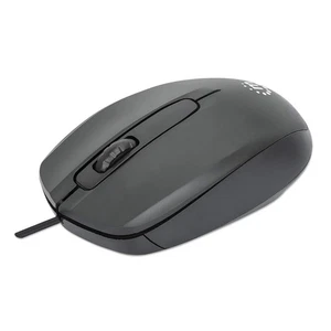 Manhattan Comfort II Optical USB Mouse Black - Picture 1 of 5