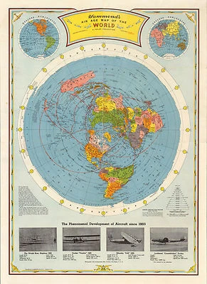 Flat Earth Air Age Map of the World Wall Art Poster Print Home Decor 11x15 - Image 1 of 4