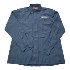 Simms Button Down Shirt Mens Small Blue Power Pole Polyester Fishing