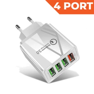 Schnell Ladegerät USB 4x Port Stecker 5V-3A Netzteil Adapter Für Handy PC Tablet