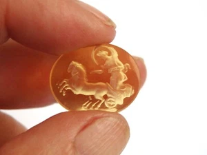 AURORA GODDESS of DAWN golden Venetian glass Intaglio*oval*20mmx16mm*Tassie Seal - Picture 1 of 9