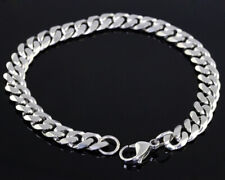 5pcs Lot Silver Stainless Steel Curb Chain Bracelet For Men Women 8mm 8.5inch