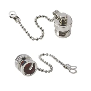 2 x Dust cap with chain for BNC female RF connector ships from USA - Picture 1 of 1