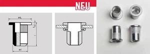 Angebot 150xALU Nietmuttern Einziehmutter  M6 - M10 Flachkopf Sortiment - Bild 1 von 1