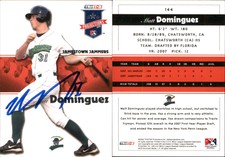 Matt Dominguez Signed 2008 TriStar PROjections #144 Card Jamestown Jammers Auto