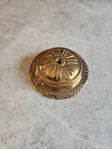 Vintage Ornate Red Brass Font Holder Cup Drip Plate for Hanging Oil Lamps - Picture 1 of 7