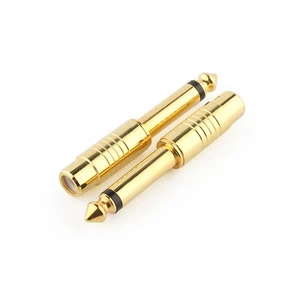 1/4" 6.35mm Mono Male To RCA Female Audio Connector Adapter GOLD Plated - Picture 1 of 1