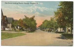 Chicago Heights Illinois IL Oak Street Residential Homes c.1909 - Picture 1 of 2