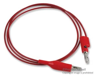 CAVO DI PROVA, ROSSO, 914MM, 60V, 5A, clip di alligatore a spina a banana cavi di prova - Foto 1 di 2