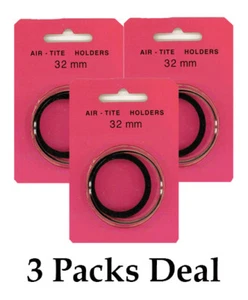 3 cápsulas de anillo negro AirTite H32 para monedas de 32 mm almacenamiento seguro cristalino NUEVO - Imagen 1 de 6