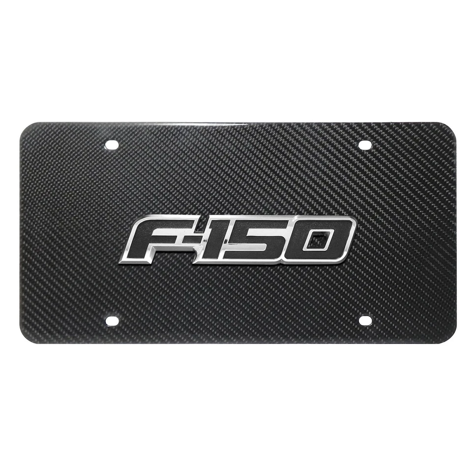 Ford F-150 2009 to 2014 3D Logo 100% Real Black Carbon Fiber License Plate - Image 1 of 4