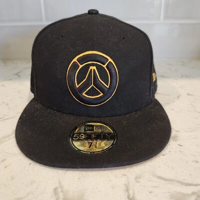 Gorra gorra de camioneros Blizzard con logotipo oficial de Overwatch negra dorada para hombre 7 3/8 59FIFTY Foto 1 de 4