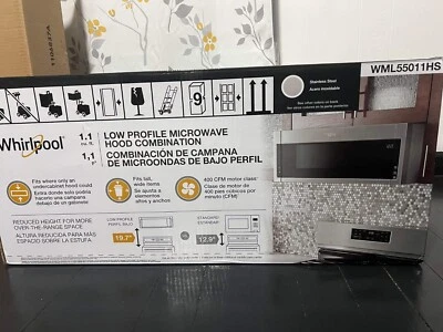 Combinación de campana de microondas de bajo perfil Whirlpool WML55011HS - acero inoxidable Foto 1 de 4