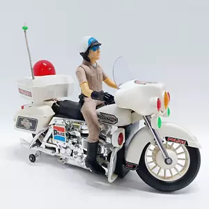 Vintage Son Ai Toys Police Motorcycle Toy - Highway Patrol with Light and Sound - Foto 1 di 11