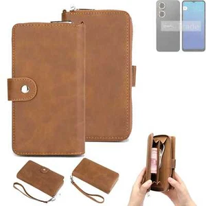 2in1 protection case for Philips S20 wallet brown cover pouch - Picture 1 of 7