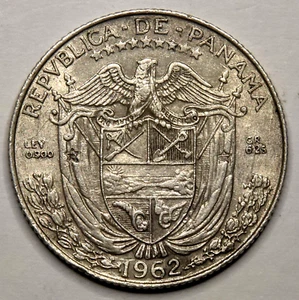 Panama 1962 ● ¼ Balboa (25¢ / veinticinco centésimos) circulation coin SILVER - Picture 1 of 2