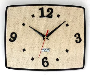 NEW 25cm Mid Century Style Wall Clock - Upcycled Handmade Vintage French Formica - Picture 1 of 3