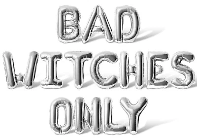 仅坏女巫字母气球横幅 - 16 英寸气球万圣节派对装饰 — 第 1/4 张图片