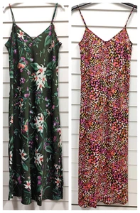 INDIGO SKY DAMAS CORAZÓN ESTAMPADO SEDOSO LARGO CHEMISE SLIP CAMISÓN UK TALLAS 8-18 - Imagen 1 de 3