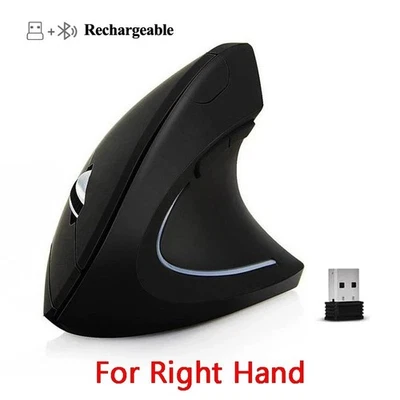 Vertical Ergonomic Mouse USB Wireless Bluetooth Rechargeable Gaming PC Laptop - Image 1 of 4