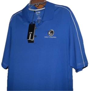 NEU Adidas Golf Channel Golf Poloshirt blau mit Doppelstickerei Größe L - Bild 1 von 4