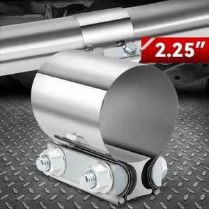 1Pc 2.25" T304 Stainless Steel Butt Joint Band Muffler Exhaust Pipe Clamp Sleeve - Bild 1 von 6