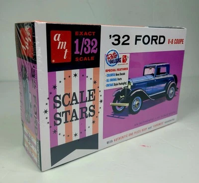 AMT Scale Stars 1932 '32 Ford V-8 Coupe 1/32 Scale Model Kit AMT1181/12  SEALED - Image 1 of 4