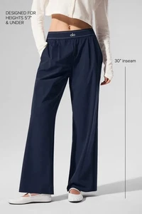 Pantaloni tuta donna AIo Yoga nuovi (regolari) gamba dritta gamba larga blu navy - Foto 1 di 8