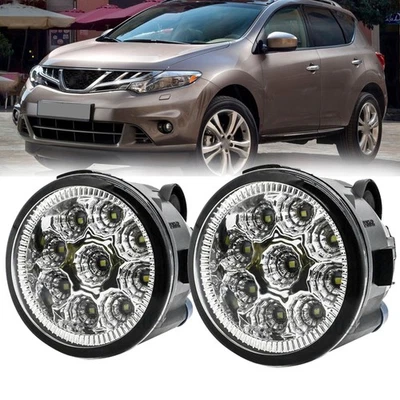 Front Bumper Clear Lens LED Fog Light Lamp For Nissan Murano 2009 2010 2011 2012 - Imagem 1 de 4