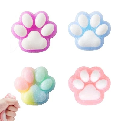 CPRNQY 4 Stück Taba Squishy, Fufu Squishy, Squishy Toy, Süße Weiche Katzenpfoten Quetsc