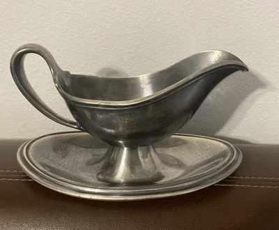 Barco de salsa Reed and Barton plateado con bandeja adjunta #90 Foto 1 de 4