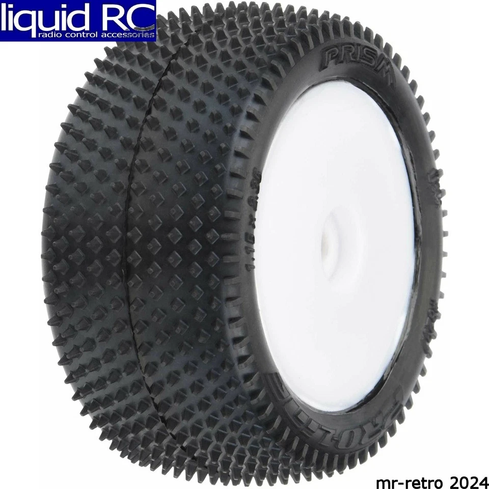 Pro-Line 829713 Prism Carpet Tires Mounted White Mini-B Rear (2) - Image 1 of 1