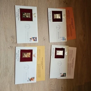 Vintage goldene Repliken Briefmarken Olympische Spiele 1990 der Vereinigten Staaten - Bild 1 von 15