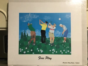 COMICAL GOLF PRINT VON CHARLOTTE HOLDER -- GOLF - VOR DEM SPIELEN - Bild 1 von 1