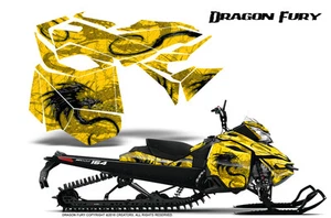 SKI-DOO REV XM SUMMIT SNOWMOBILE CREATORX GRAPHICS KIT DRAGON FURY YELLOW - Picture 1 of 1