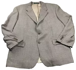 VTG Kasper for Macy’s Men’s Store Wool Blazer Size 44R Houndstooth Long Sleeve - Picture 1 of 15